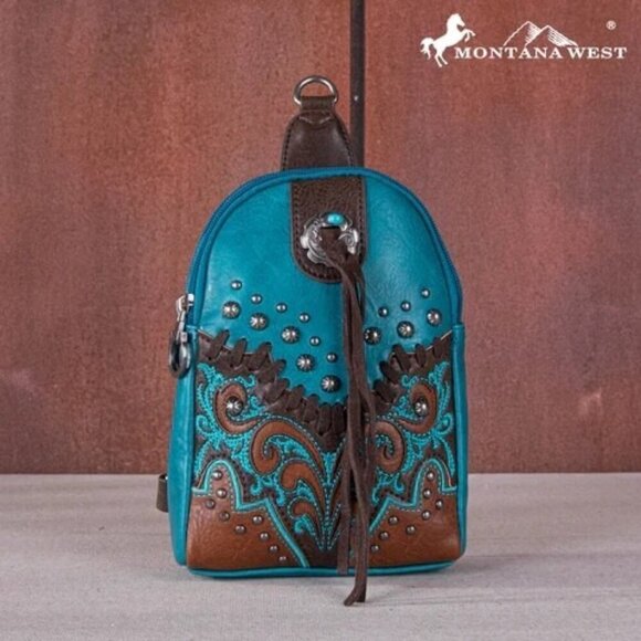 Montana West Embroidered Scroll Cut-out Collection Sling Bag - Picture 15 of 15